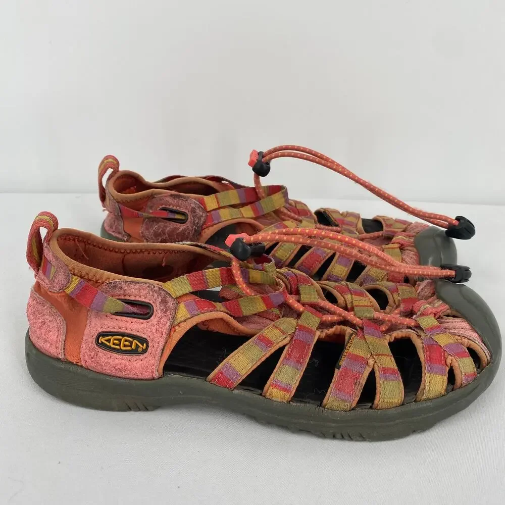 Keen Girls Whisper Rae Hot Coral Hiking Sandals Size 1